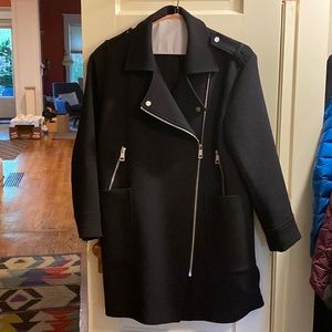 Moto Style Long Coat